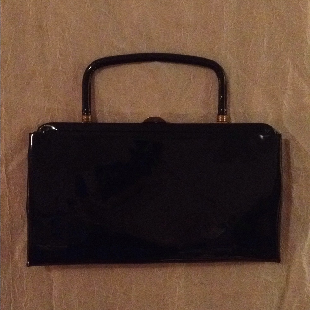 Vintage Black Purse with Gold accents